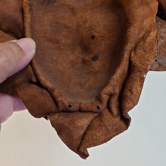 Vintage Leather Womens Face Mask Art Sculpture Wall Hanging - Picture 7 of 9